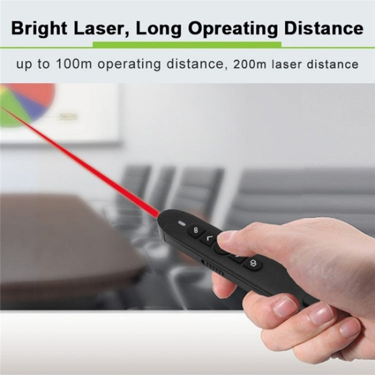 T5-H-A With Volume Control Laser Pointer 2.4G Wireless Presenter Remote Office Presentation -  by buy2fix | Online Shopping UK | buy2fix