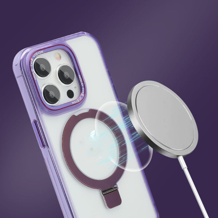 For iPhone 13 Pro Starlink Stand Clear Magsafe Phone Case(Purple) - iPhone 13 Pro Cases by buy2fix | Online Shopping UK | buy2fix