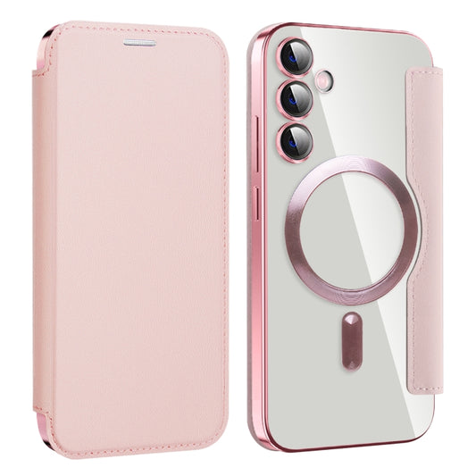 For Samsung Galaxy S23 FE 5G MagSafe Magnetic RFID Anti-theft Leather Phone Case(Pink) - Galaxy S23 FE 5G Cases by buy2fix | Online Shopping UK | buy2fix