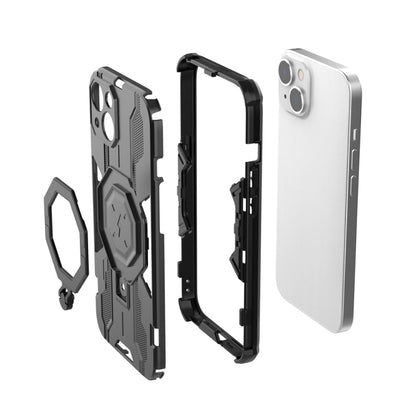 For iPhone 15 Plus MagSafe Supersonic Armor Holder PC Hybrid TPU Phone Case(Black) - iPhone 15 Plus Cases by buy2fix | Online Shopping UK | buy2fix
