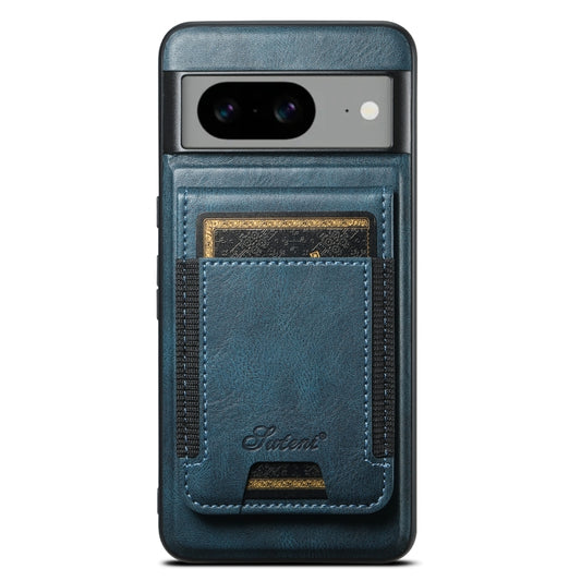 For Google Pixel 7a Suteni H17 Oil Eax Leather Detachable Wallet Phone Case(Blue) - Google Cases by Suteni | Online Shopping UK | buy2fix