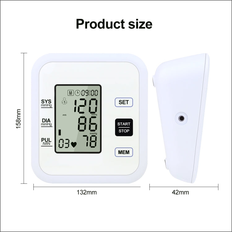 RZ205 Blood Pressures Automatic Digital Upper Arm Heart Beat Rate Pulse Monitor Meter Tonometer Equipment Sphygmomanometer - Sphygmomanometer by buy2fix | Online Shopping UK | buy2fix