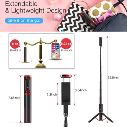 M18 Portable Selfie Stick Remote Control Mobile Phone Holder(Black Tarnish) - Consumer Electronics by buy2fix | Online Shopping UK | buy2fix