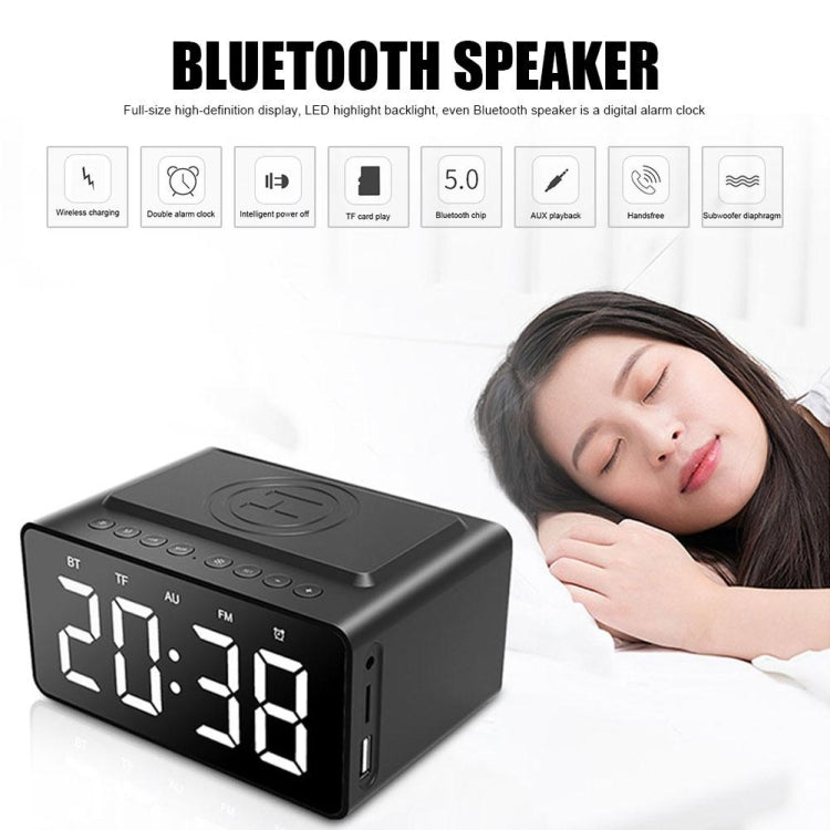 AEC BT508 Wireless Charging Bluetooth Speaker LED Alarm Clock Power Bank Three-In-One Speaker - Desktop Speaker by AEC | Online Shopping UK | buy2fix