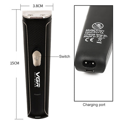 VGR V-021 5W USB Cutter Head Engraving Electric Hair Clipper (Silver) - Hair Trimmer by VGR | Online Shopping UK | buy2fix