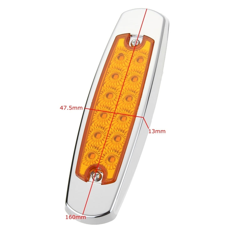 10 PCS LED Clearance Yellow Light 12 LEDs 24V 6000K Heavy Truck Side Lamp for Peterbilt - In Car by buy2fix | Online Shopping UK | buy2fix