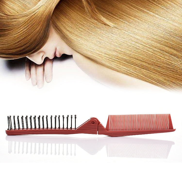 Portable Travel Folding Comb Anti-static Massage Comb(Rose Red) - Hair Trimmer by buy2fix | Online Shopping UK | buy2fix