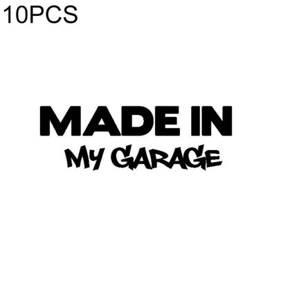 10 PCS MADE IN MY GARAGE Car Styling Stickers Decal Car Body Cool Covers, Size:17.8x5.9cm - Decorative Sticker by buy2fix | Online Shopping UK | buy2fix