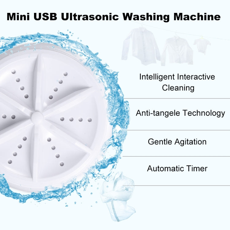 2 in 1 Portable Mini Washing Machine Ultrasonic Turbine Clothes Mini Washer with USB Cable Convenient for Travel - Home & Garden by buy2fix | Online Shopping UK | buy2fix