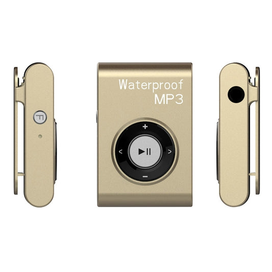 C26 IPX8 Waterproof Swimming Diving Sports MP3 Music Player with Clip & Earphone, Support FM, Memory:8GB(Gold) - Consumer Electronics by buy2fix | Online Shopping UK | buy2fix