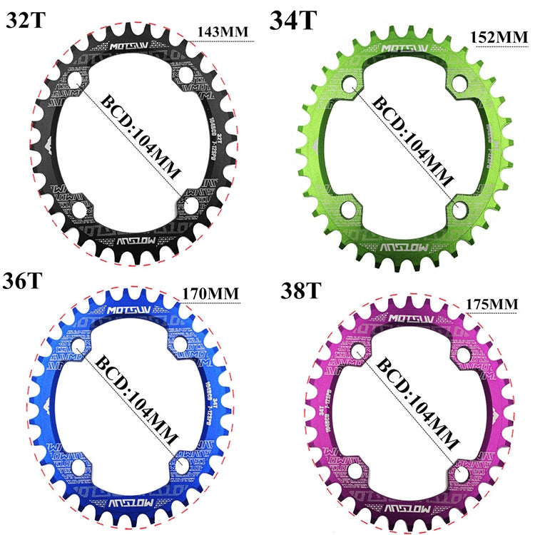 MOTSUV Narrow Wide Chainring MTB  Bicycle 104BCD Tooth Plate Parts(Blue) - Outdoor & Sports by MOTSUV | Online Shopping UK | buy2fix
