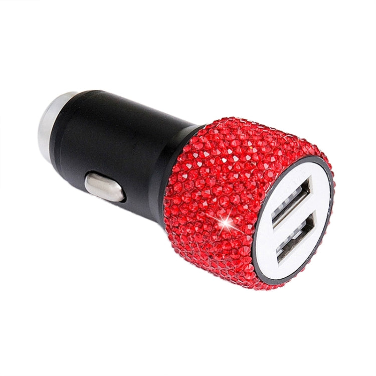 Diamond Car Dual USB Charge Mobile Phone Safety Hammer Charger(red red ) - In Car by buy2fix | Online Shopping UK | buy2fix