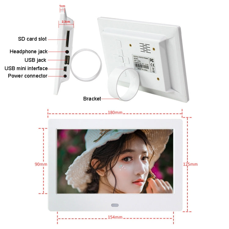 DPF-706 7 inch Digital Photo Frame LED Wall Mounted Advertising Machine, Plug:US Plug(Black) - 1.5-7.0 inch by buy2fix | Online Shopping UK | buy2fix