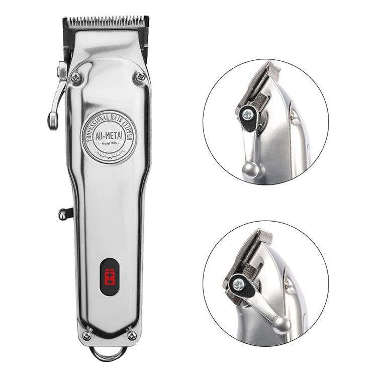 Retro Oil Head Electric Pusher Strong Power Electric Fader LCD Digital Display Rechargeable Hair Clipper(EU Plug) - Hair Trimmer by buy2fix | Online Shopping UK | buy2fix