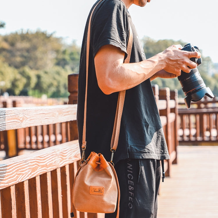 S.C.COTTON Camera Lens Protection Bag Liner Bag Waterproof Camera Storage Bag, Size: L(Khaki) - Soft Bag by S.C.COTTON | Online Shopping UK | buy2fix