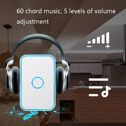 CACAZI A78 Long-Distance Wireless Doorbell Intelligent Remote Control Electronic Doorbell, Style:EU Plug(Bright White) - Wireless Doorbell by CACAZI | Online Shopping UK | buy2fix