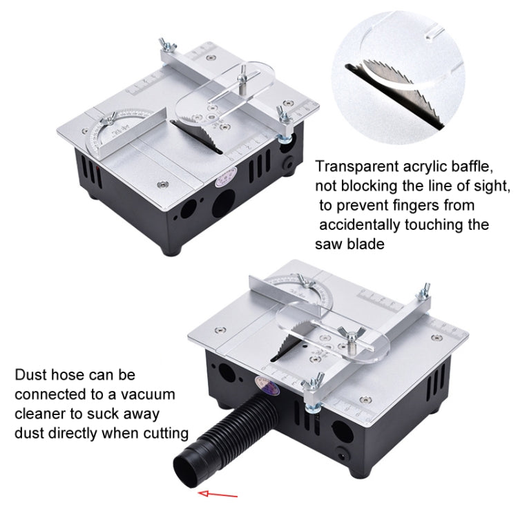 S3  96W Liftable Table Mini Table Saw Aluminum Cutting Machine,Spec: Black High Match(US Plug) - Electric Saws & Accessories by buy2fix | Online Shopping UK | buy2fix