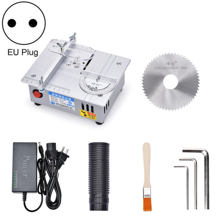 S3  96W Liftable Table Mini Table Saw Aluminum Cutting Machine,Spec: Silver Standard(EU Plug) - Electric Saws & Accessories by buy2fix | Online Shopping UK | buy2fix