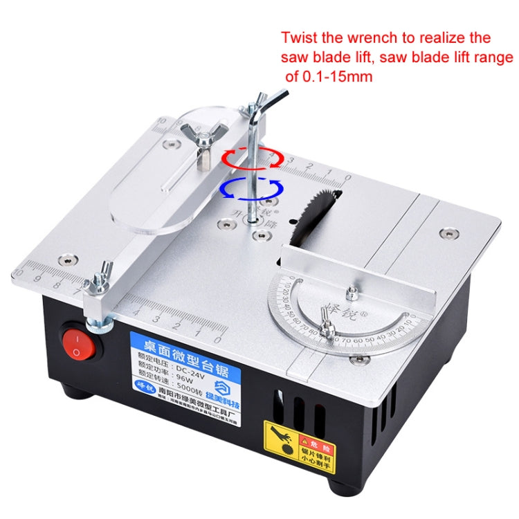 S3  96W Liftable Table Mini Table Saw Aluminum Cutting Machine,Spec: Silver Standard(EU Plug) - Electric Saws & Accessories by buy2fix | Online Shopping UK | buy2fix