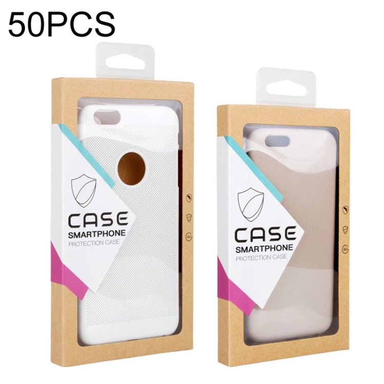 50 PCS Kraft Paper Phone Case Leather Case Packaging Box, Size:   L 5.8-6.7 Inch(White) -  by buy2fix | Online Shopping UK | buy2fix