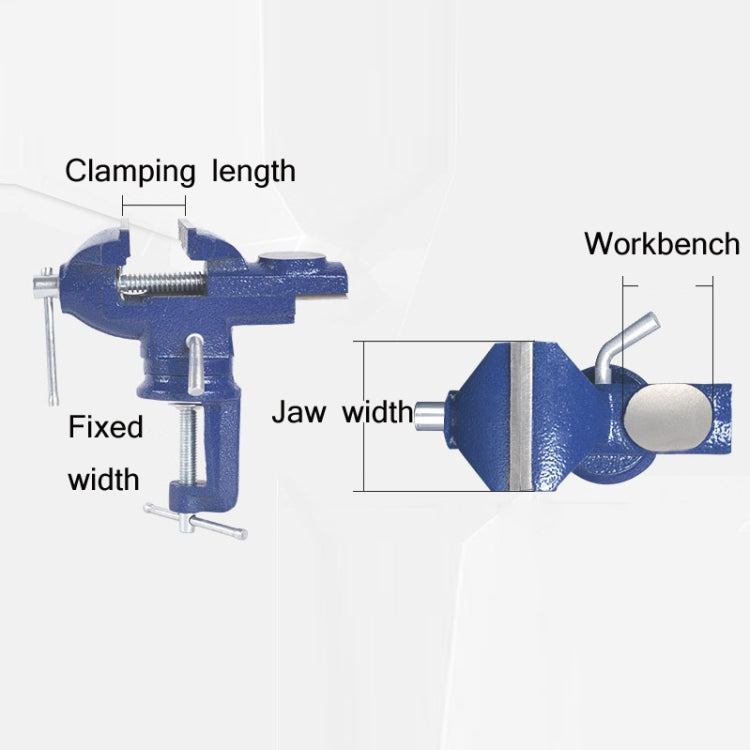 360-Degree Rotating Small Vise Table Flat Universal Table Clamp, Random Color Delivery, Size:65mm - Others by buy2fix | Online Shopping UK | buy2fix