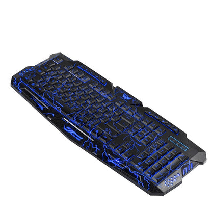 HXSJ J60 Crack Three-color Backlit Keyboard And Colorful Backlit Mouse Set(Russian + English Keyboard) - Wired Keyboard by HXSJ | Online Shopping UK | buy2fix