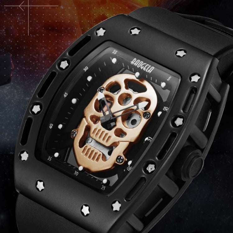 BAOGELA 1612 Skull Silicone Mens Watch Waterproof Sports Quartz Watch( Black Shell White Skull) - Silicone Strap Watches by BAOGELA | Online Shopping UK | buy2fix
