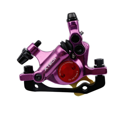 ZOOM HB100 Mountain Bike Hydraulic Brake Caliper Folding Bike Cable Pull Hydraulic Disc Brake Caliper, Style:Front(Purple) - Bicycle Brake Parts by Zoom | Online Shopping UK | buy2fix