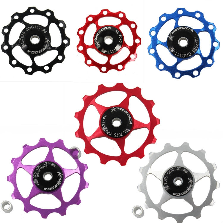 4 PCS MEROCA Metal Bearings Mountain Bike Road Bike Rear Derailleur Guide Wheel 11T/13T Guide Wheel, Specification:11T, Color:Red - Outdoor & Sports by MEROCA | Online Shopping UK | buy2fix