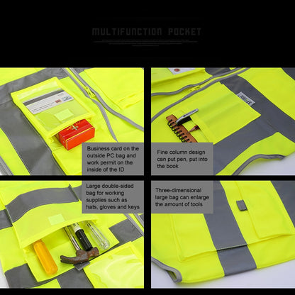 Multi-pockets Safety Vest Reflective Workwear Clothing, Size:XXL-Chest 130cm(Yellow Blue) - Reflective Safety Clothing by buy2fix | Online Shopping UK | buy2fix