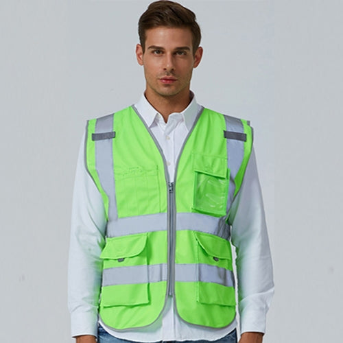 Multi-pockets Safety Vest Reflective Workwear Clothing, Size:XL-Chest 124cm(Green) - Reflective Safety Clothing by buy2fix | Online Shopping UK | buy2fix