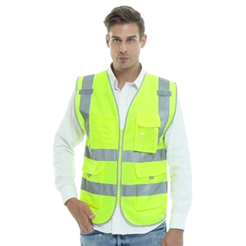 Multi-pockets Safety Vest Reflective Workwear Clothing, Size:XL-Chest 124cm(Yellow) - Reflective Safety Clothing by buy2fix | Online Shopping UK | buy2fix
