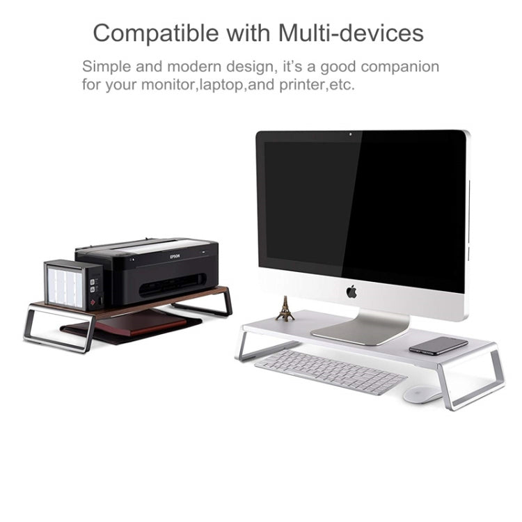 Monitor Stand Riser with Metal Feet for iMac MacBook LCD Display Printer, Lapdesk Tabletop Organizer Sturdy Platform Save Space(Dark Wood Grain) - Computer & Networking by buy2fix | Online Shopping UK | buy2fix