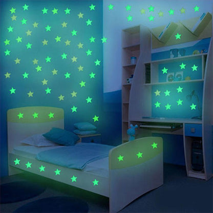 100PC Kids Bedroom Glow Wall Stickers Stars - Home & Garden by buy2fix | Online Shopping UK | buy2fix