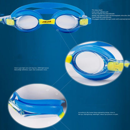 JIEJIA J2670 Silicone Swimming Goggles for Children(Blue) - Swimming Glasses by buy2fix | Online Shopping UK | buy2fix