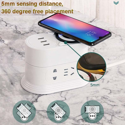 Mobile Phone Wireless Charging Socket Creative Smart USB Power Strip Multi-Function Desktop Vertical Power Strip, CN Plug, Specification: 0.8 Meters, Style:3 Layer(Black) - Consumer Electronics by buy2fix | Online Shopping UK | buy2fix
