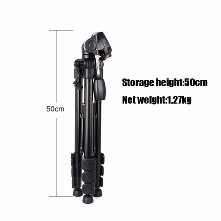 Q111 4-Section Folding Legs Live Broadcast Aluminum Alloy Tripod Mount with Three-dimensional Damping Tripod Heads(Black) - Camera Accessories by buy2fix | Online Shopping UK | buy2fix