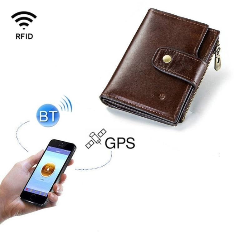 Men Leather Wallet Smart Bluetooth Antimagnetic RFID Anti-Lost Anti-Theft Multi-Function Coin Purse - Antimagnetic RFID Package by buy2fix | Online Shopping UK | buy2fix