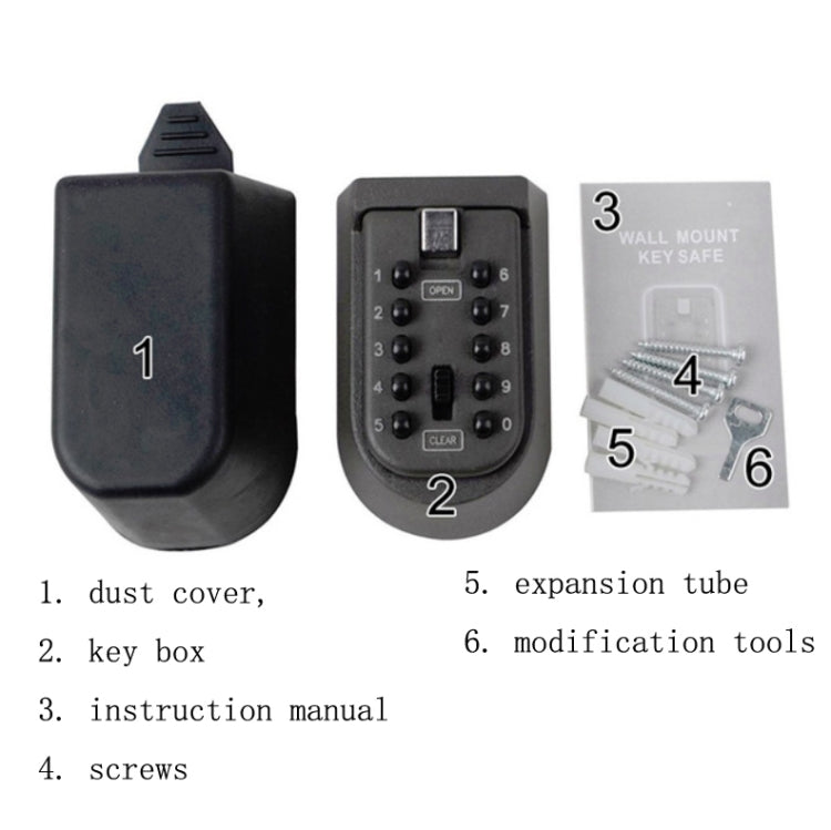KS-004 Combination Lock Key Box Alloy Button Wall-Mounted Shield-Shaped Combination Box - Security by buy2fix | Online Shopping UK | buy2fix