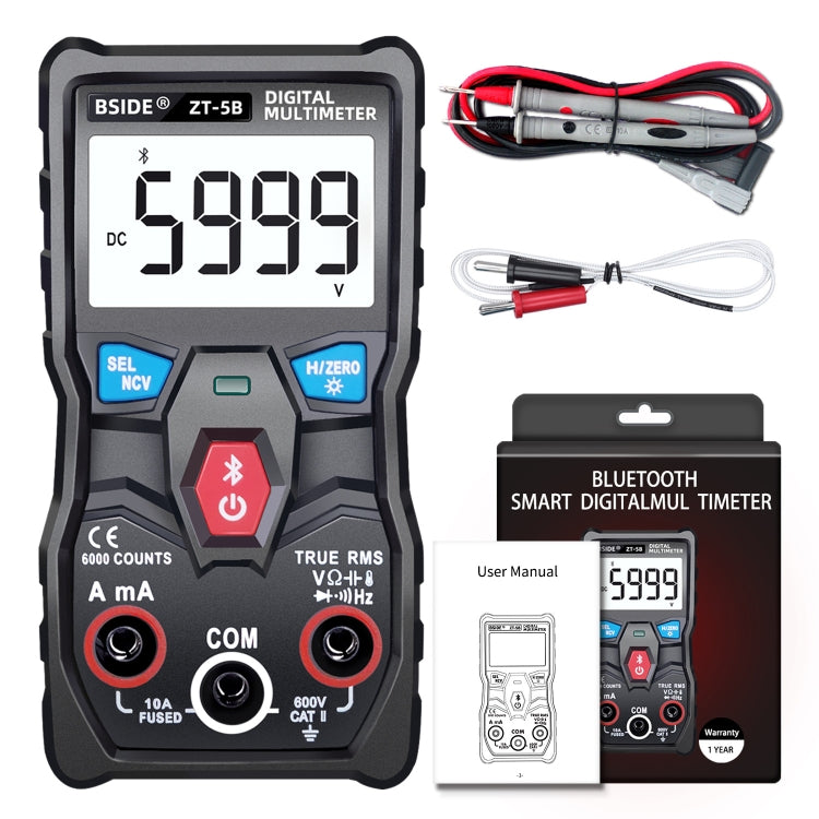 BSIDE ZT-5B Smart Bluetooth 6000 Words Automatic Range Digital Multimeter - Digital Multimeter by BSIDE | Online Shopping UK | buy2fix