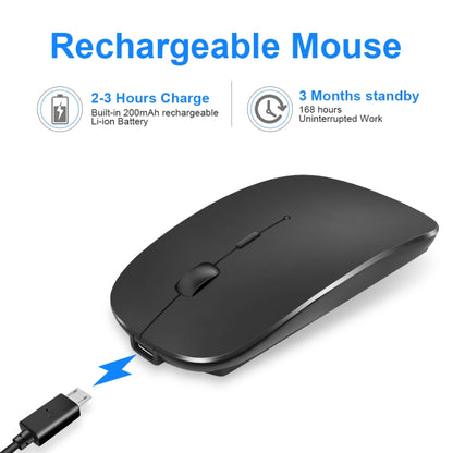 iMICE  E-1300 4 Keys 1600DPI Luminous Wireless Silent Desktop Notebook Mini Mouse, Style:Dual-modes Luminous Edition(Black) - Wireless Mice by iMICE | Online Shopping UK | buy2fix