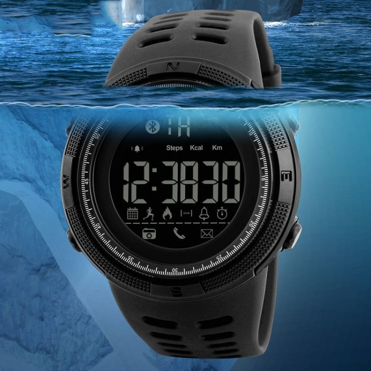 SKMEI 1250 Men Outdoor Waterproof Sports Digital Watch Multi-Function Watch(Black) - Leather Strap Watches by SKMEI | Online Shopping UK | buy2fix