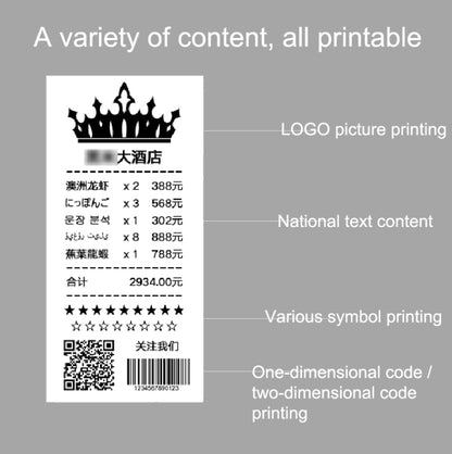 58HB6 Portable Bluetooth Thermal Printer Label Takeaway Receipt Machine, Supports Multi-Language & Symbol/Picture Printing, Model: US Plug (English) - Consumer Electronics by buy2fix | Online Shopping UK | buy2fix