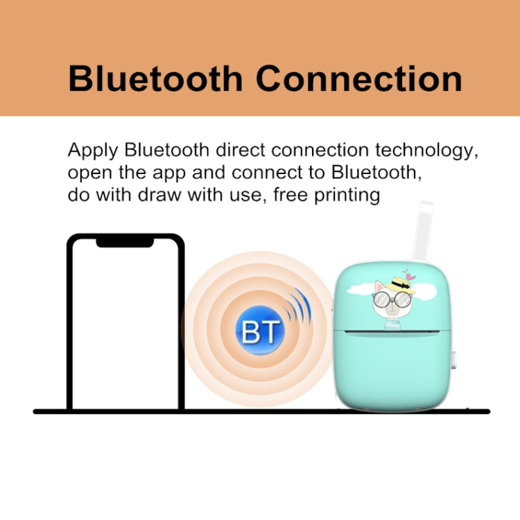 Portable Mini Thermal Printer Bluetooth Mobile Phone Photo Pocket Printer(English Version (Blue)) - Consumer Electronics by buy2fix | Online Shopping UK | buy2fix
