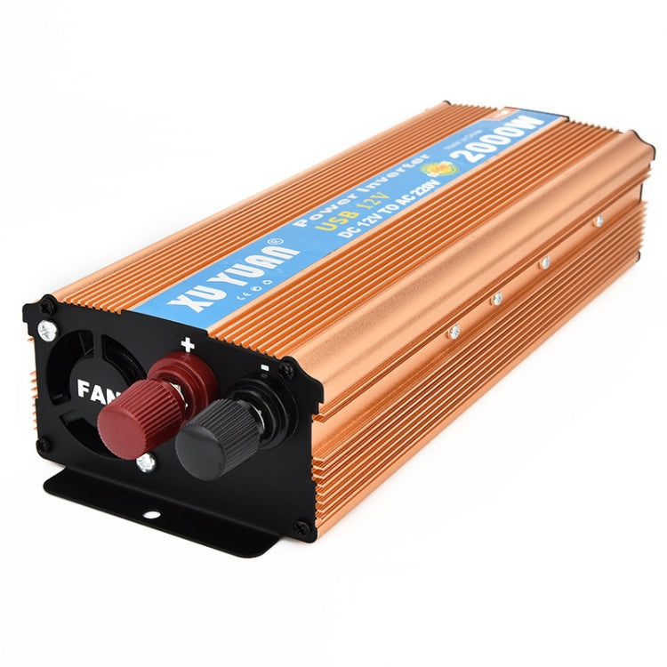 XUYUAN 2000W Inverter with USB Positive And Negative Reverse Connection Protection, Specification: Gold 24V to 220V - Modified Square Wave by buy2fix | Online Shopping UK | buy2fix