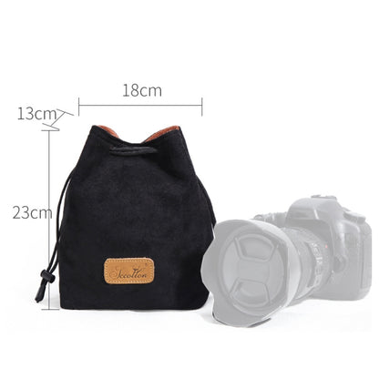 S.C.COTTON Liner Shockproof Digital Protection Portable SLR Lens Bag Micro Single Camera Bag Square Black L - Camera Accessories by S.C.COTTON | Online Shopping UK | buy2fix