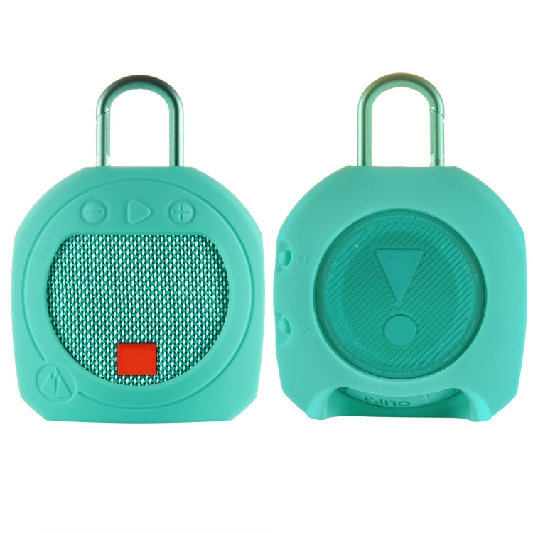 Silicone Bluetooth Speaker Protective Cover Anti-Fall Storage Cover for JBL Clip 3(Turquoise) - Protective Case by buy2fix | Online Shopping UK | buy2fix