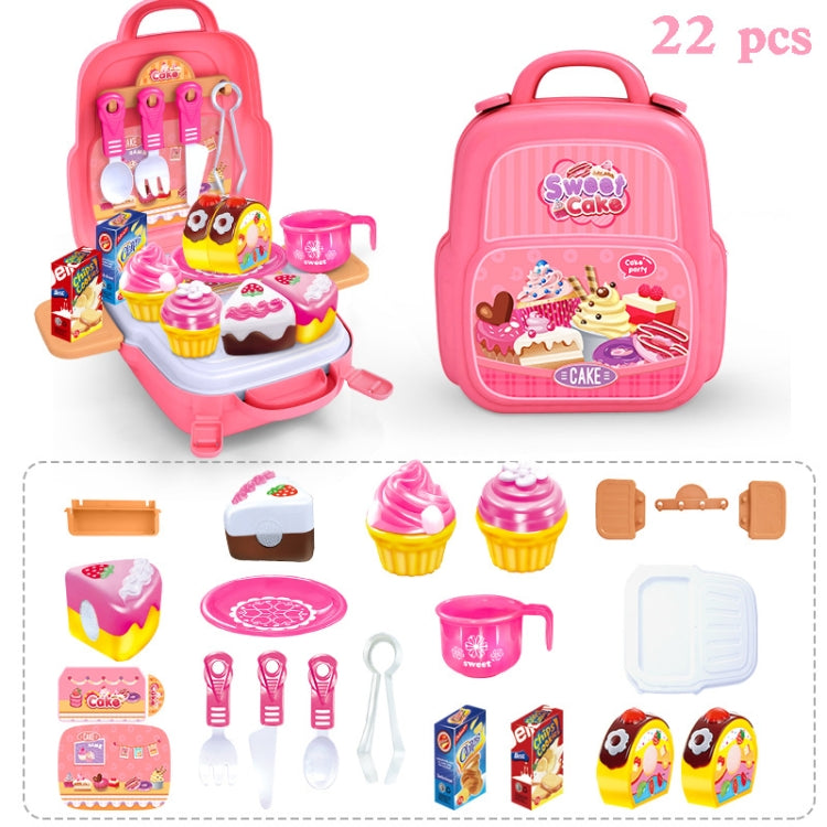 Educational Toys Children Simulation Pretend Play House Toys Kit Backpack(Dessert) - Pretend Play Toys by buy2fix | Online Shopping UK | buy2fix