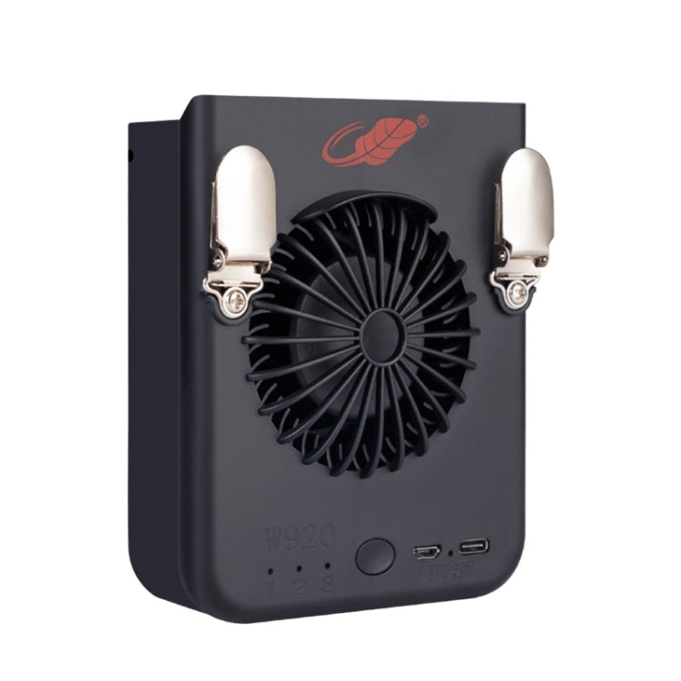 W920 Hanging Waist Hanging Neck Small Fan Outdoor Portable Handheld Usb Charging Turbine Cycle Fan(Black) - Consumer Electronics by buy2fix | Online Shopping UK | buy2fix