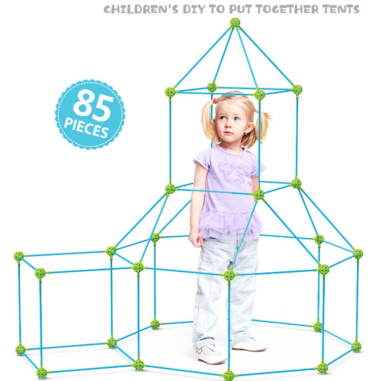 85 in 1 DIY Tent Toy Assembling Play House DIY Children Tent Building Toy( Round-Green) - Toy Sports by buy2fix | Online Shopping UK | buy2fix